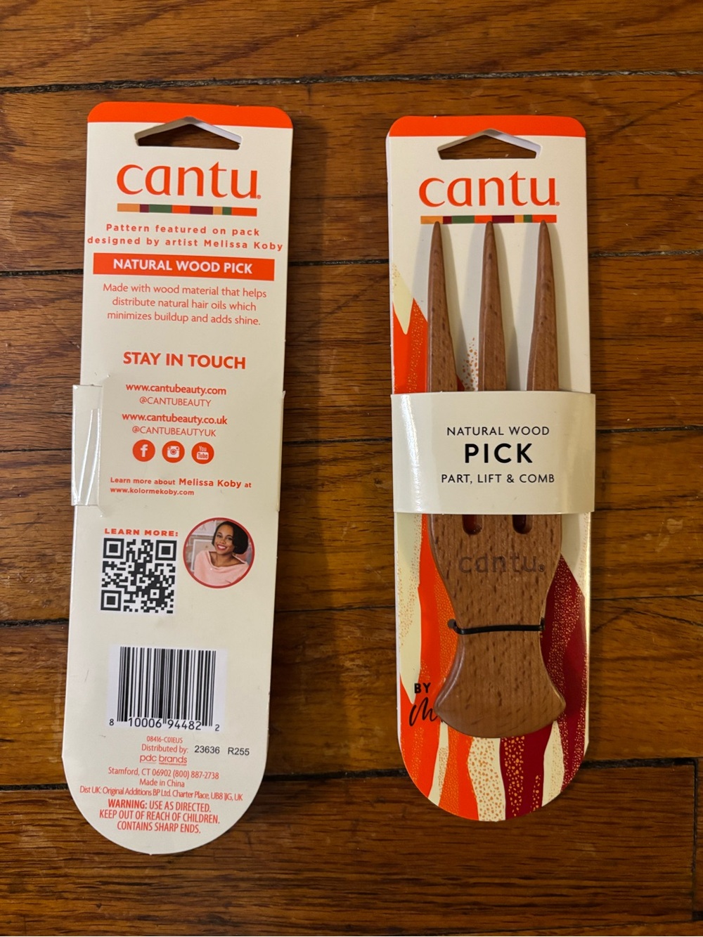 Cantu Natural Wood Hair Pick - Brown